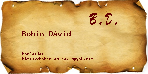 Bohin Dávid névjegykártya