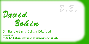 david bohin business card